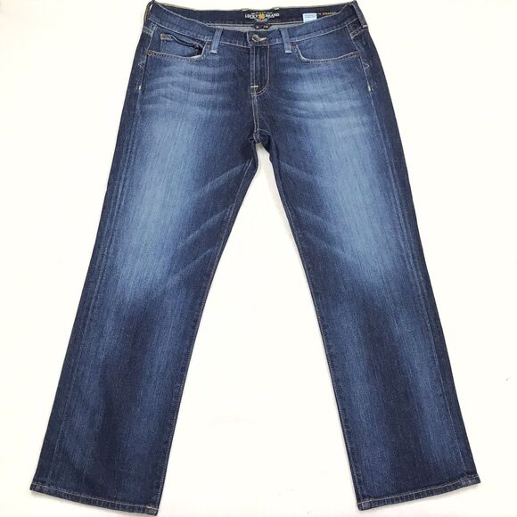 LUCKY Janet Sweet Straight Crop Jean Women 8/29 (36x26) Whisker Denim Blue Ankle - Picture 1 of 16